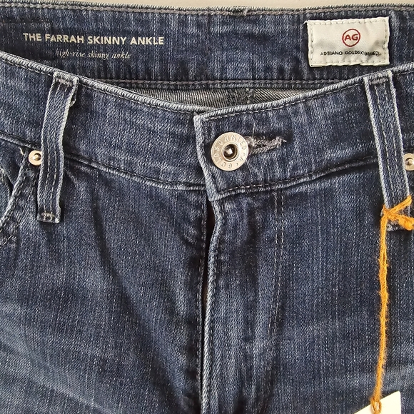 AG Adriano Goldschmied The Farrah Skinny Ankle Raw Hem Jeans Size 27 - Picture 4 of 8